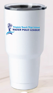 32oz Stainless Steel Tumbler / White / Virginia Beach High School Water Polo League