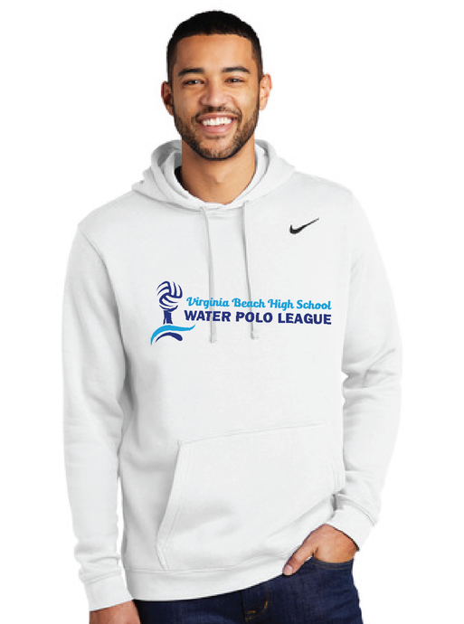 Nike Club Fleece Pullover Hoodie / White / Virginia Beach High School Water Polo League