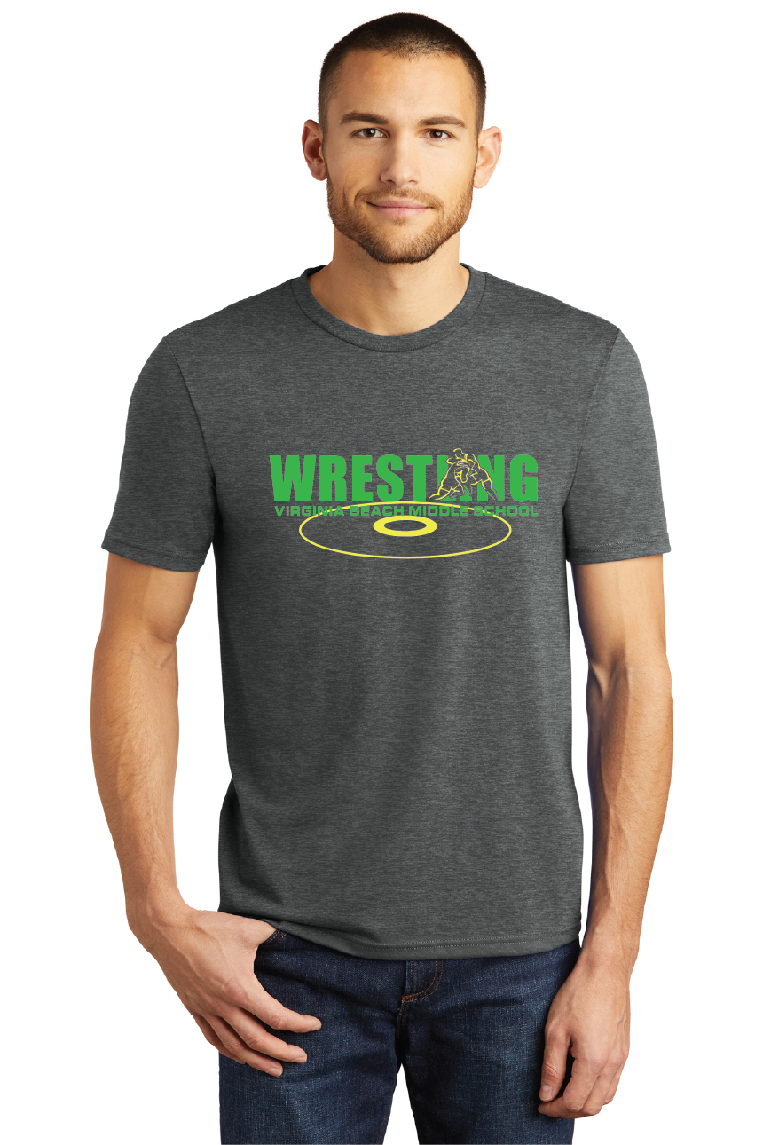 Triblend Softstyle Tee / Dark Heather Grey / Virginia Beach Middle School Wrestling