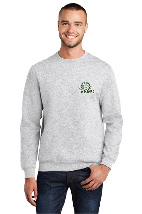 Fleece Crewneck Sweatshirt / Ash / Virginia Beach Middle School Volleyball