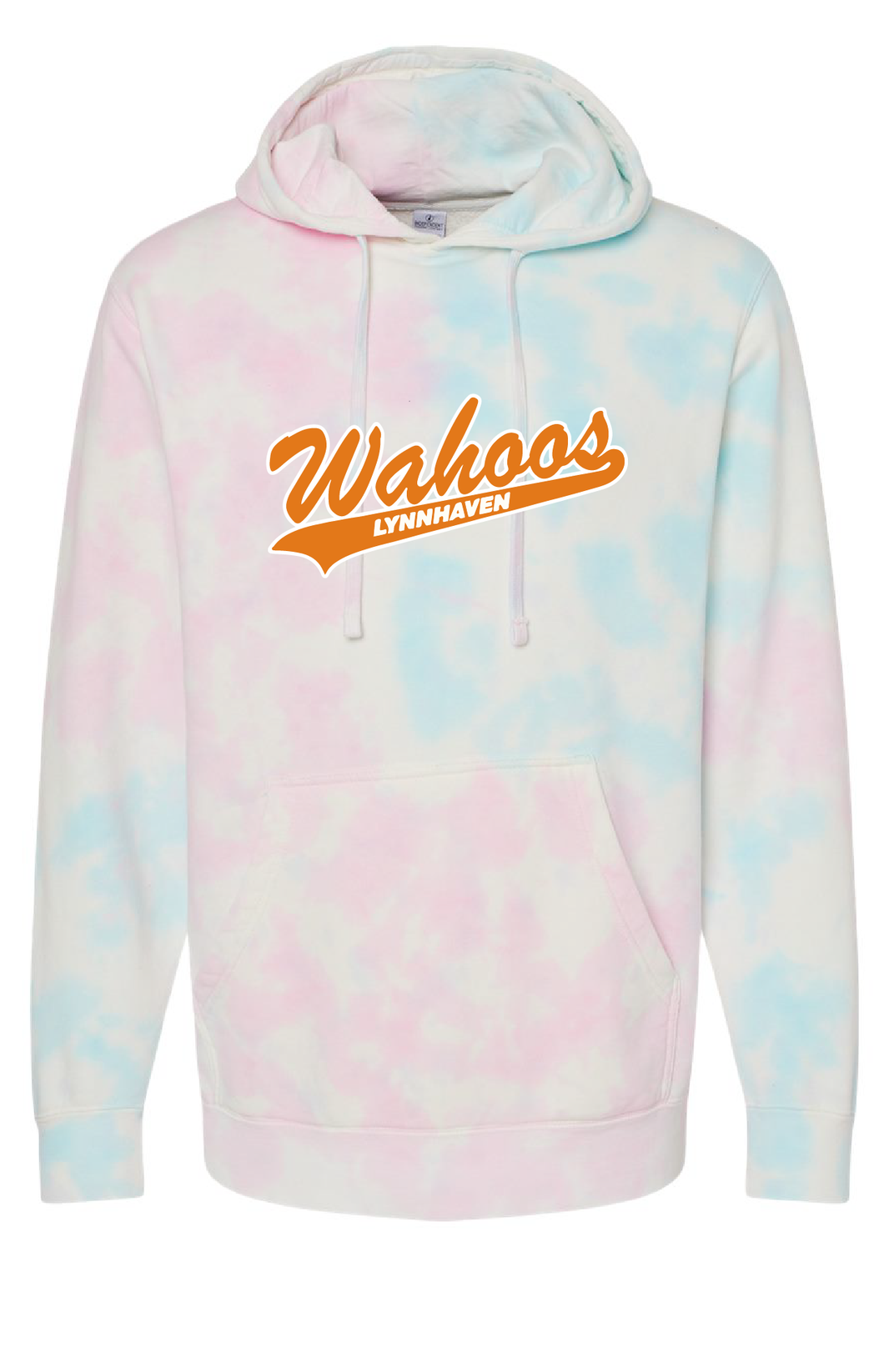 Unisex Midweight Tie-Dyed Hooded Sweatshirt / Tie Dye Sunset Swirl / Wahoos Baseball