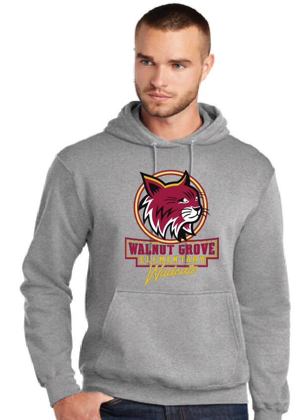 Core Fleece Pullover Hooded Sweatshirt (Youth & Adult) / Athletic Heather / Walnut Grove Elementary School