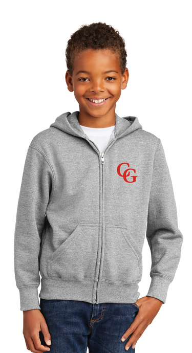 Fleece Full-Zip Hooded Sweatshirt(Youth & Adult) / Ash / Walnut Grove Elementary School