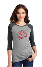 Women's Perfect Tri 3/4-Sleeve Raglan / Grey Black / Walnut Grove Elementary School Staff