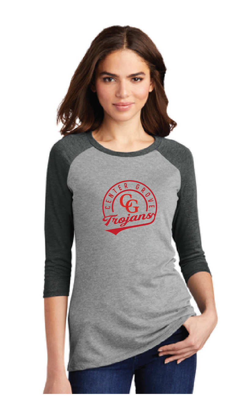 Women's Perfect Tri 3/4-Sleeve Raglan / Grey Black / Walnut Grove Elementary School Staff