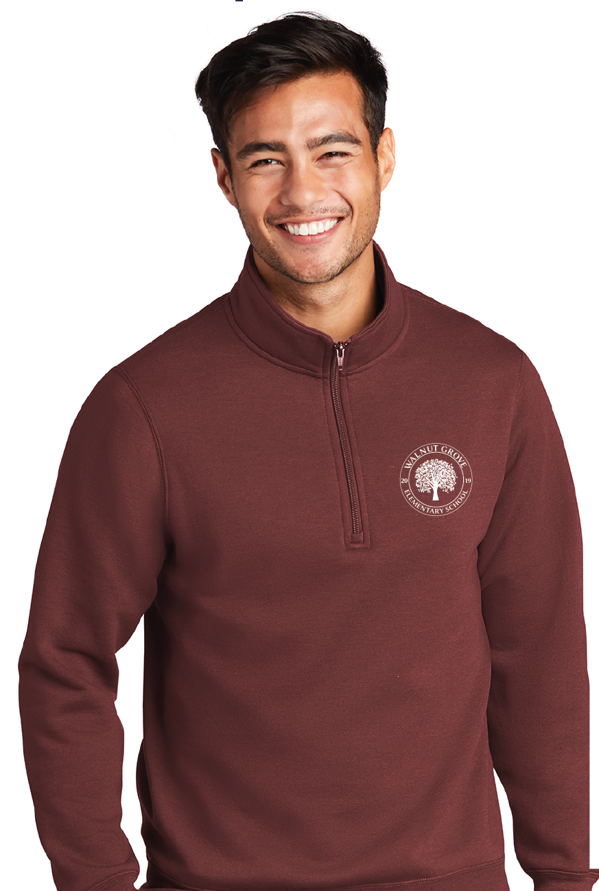 Core Fleece 1/4-Zip Pullover Sweatshirt / Maroon / Walnut Grove Elementary School Staff