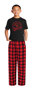 YOUTH Cotton Tee and Youth Flannel Pants / Black/Red and Black Buffalo / Walnut Grove Elementary School