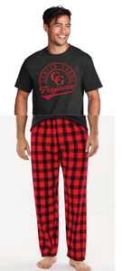 Cotton Tee and Harley Flannel Pants Pajamas  / Black / Red & Black Buffalo / Walnut Grove Elementary School