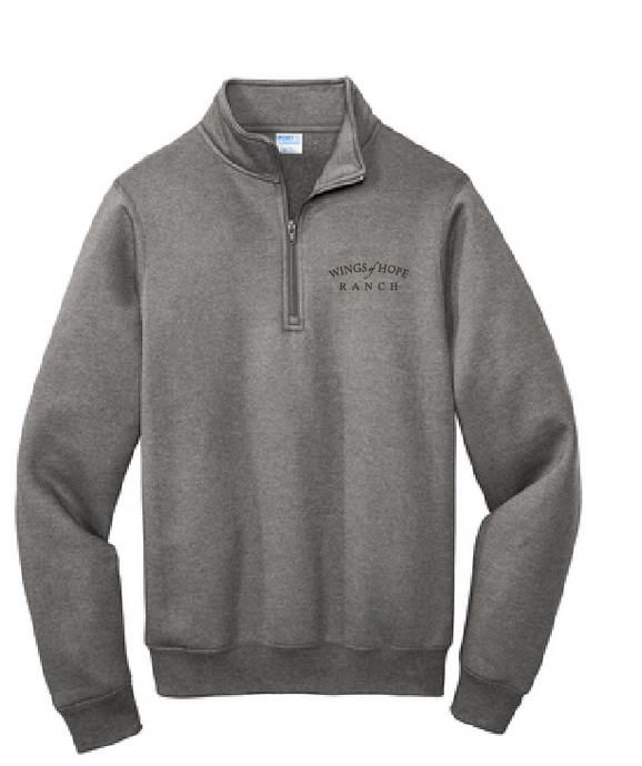 Core Fleece 1/4-Zip Pullover Sweatshirt / Grey / Wings of Hope