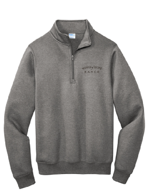 Core Fleece 1/4-Zip Pullover Sweatshirt / Grey / Wings of Hope