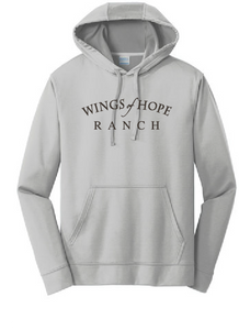 Performance Fleece Pullover Hooded Sweatshirt / Silver / Wings of Hope