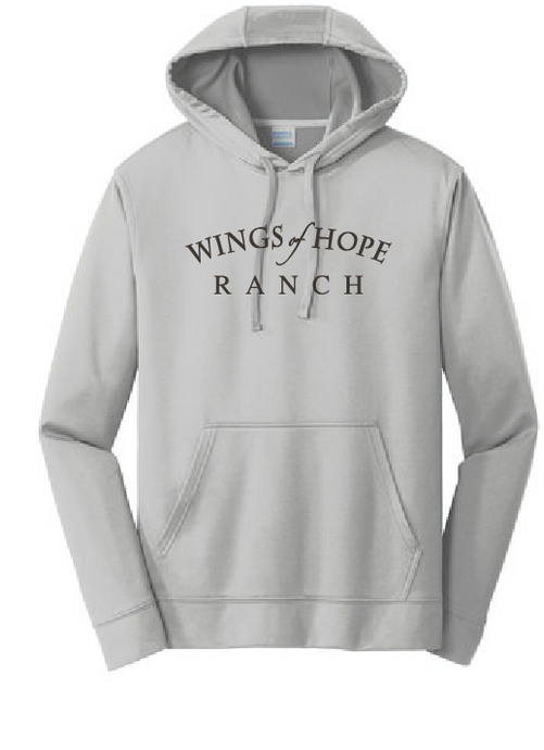 Performance Fleece Pullover Hooded Sweatshirt / Silver / Wings of Hope