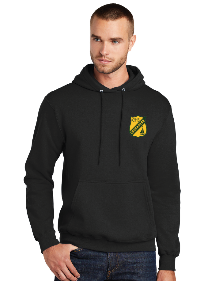Core Fleece Pullover Hooded Sweatshirt / Black / Catholic High School Sailing