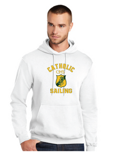 Core Fleece Pullover Hooded Sweatshirt / White / Catholic High School Sailing