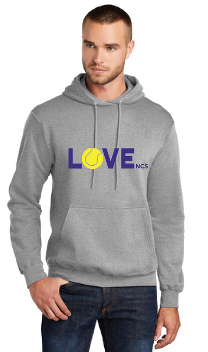 LOVE Fleece Hooded Sweatshirt / Athletic Heather / Norfolk Christian School Tennis