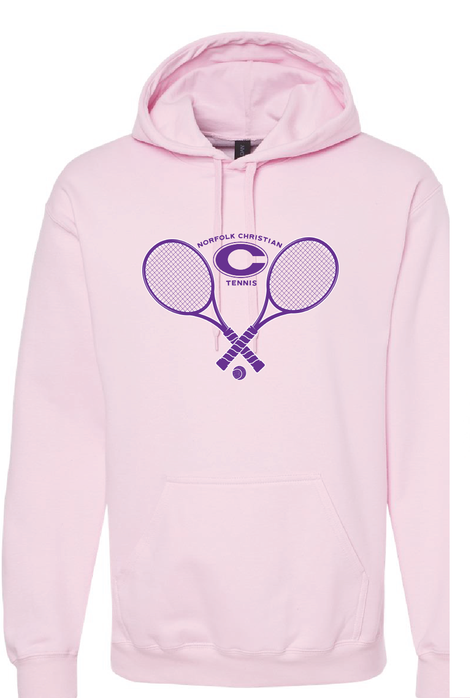 Softstyle Hooded Sweatshirt / Light Pink / Norfolk Christian School Tennis