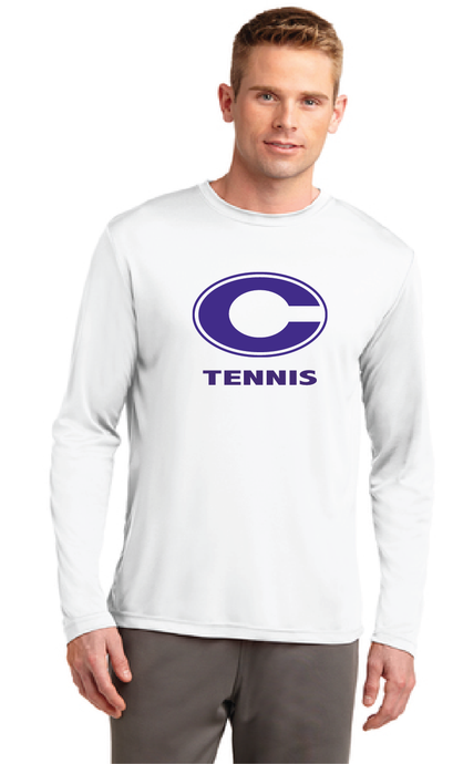Long Sleeve Performance Tee / White / Norfolk Christian School Tennis