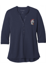 Ladies UV Choice Pique Henley / Navy / Plaza Middle School Staff