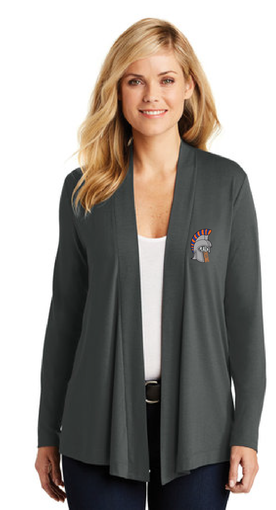 Ladies Concept Open Cardigan / Grey / Plaza Middle School Staff