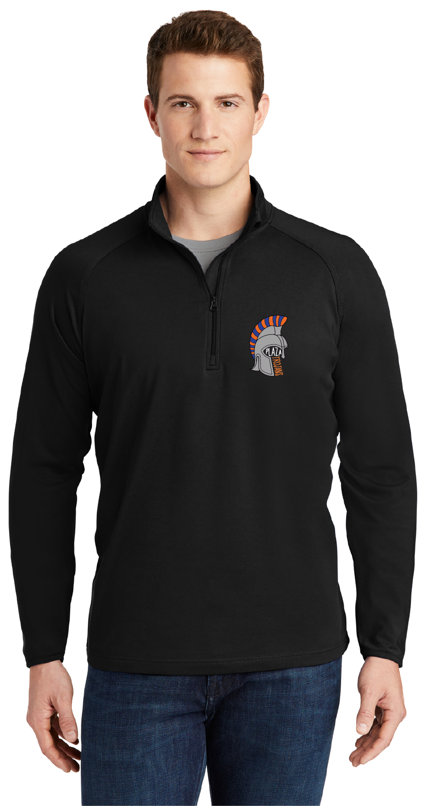 Stretch 1/2-Zip Pullover / Black / Plaza Middle School Staff