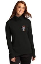 Ladies Flex Fleece 1/4-Zip / Black / Plaza Middle School Staff