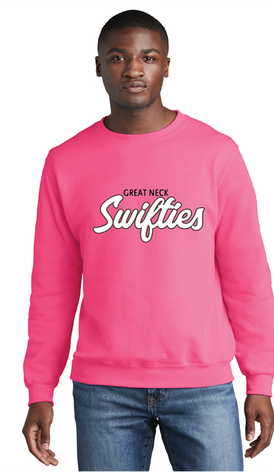 Core Fleece Crewneck Sweatshirt / Neon Pink / Great Neck Swifties