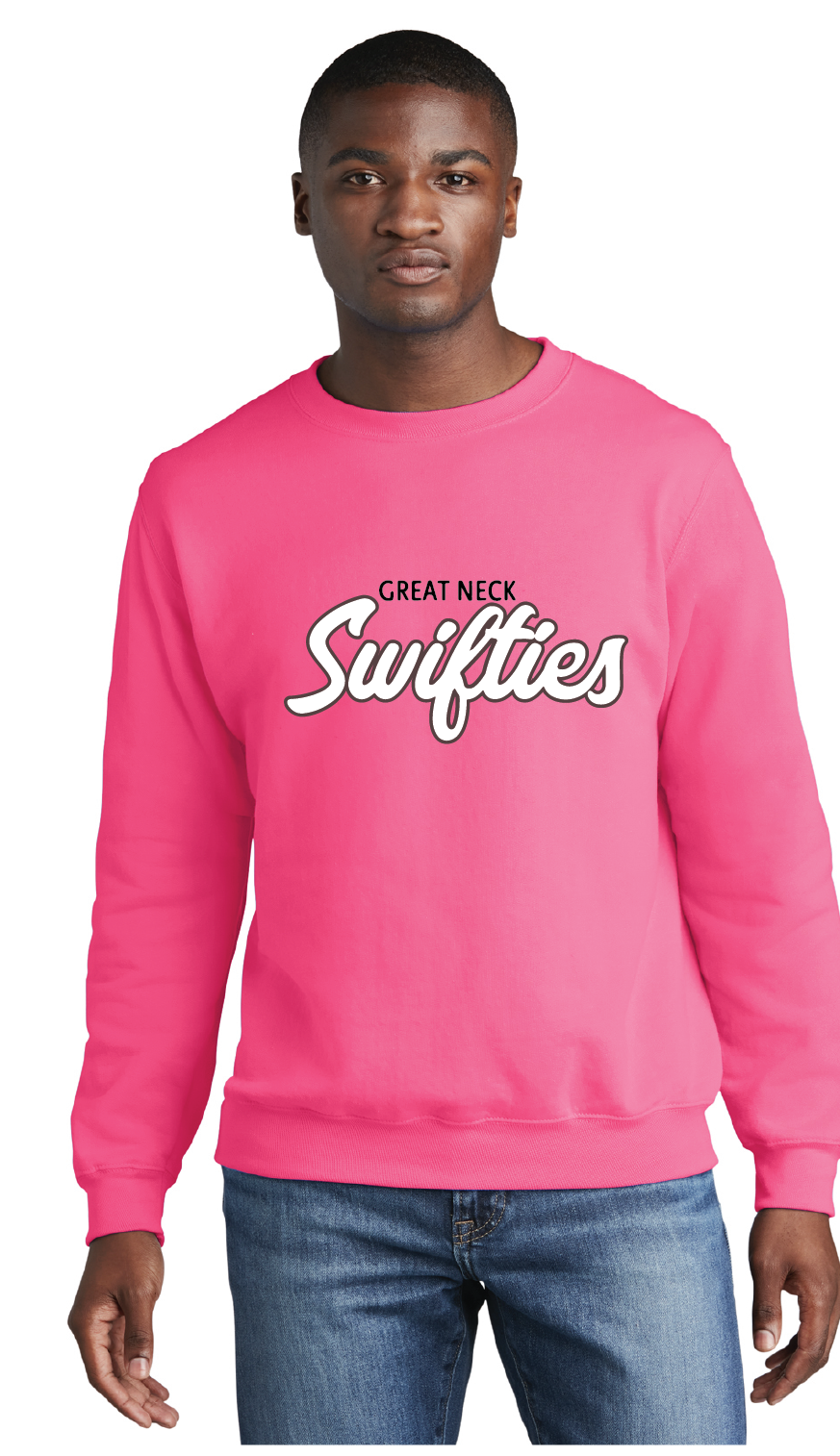 Core Fleece Crewneck Sweatshirt / Neon Pink / Great Neck Swifties