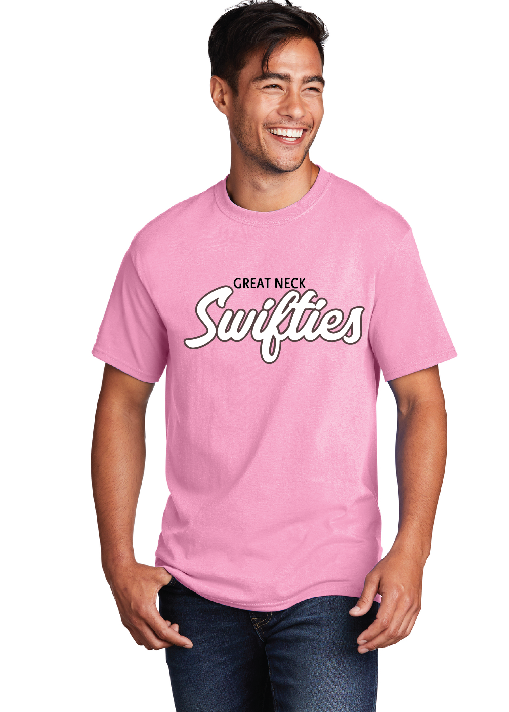 Core Cotton Tee (Youth & Adult) / Candy Pink / Great Neck Swifties