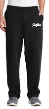 Fleece Open Bottom Sweatpants / Black / Great Neck Swifties