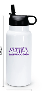 32oz Stainless Steel Water Bottle / White / Tallwood High School Class of 2026