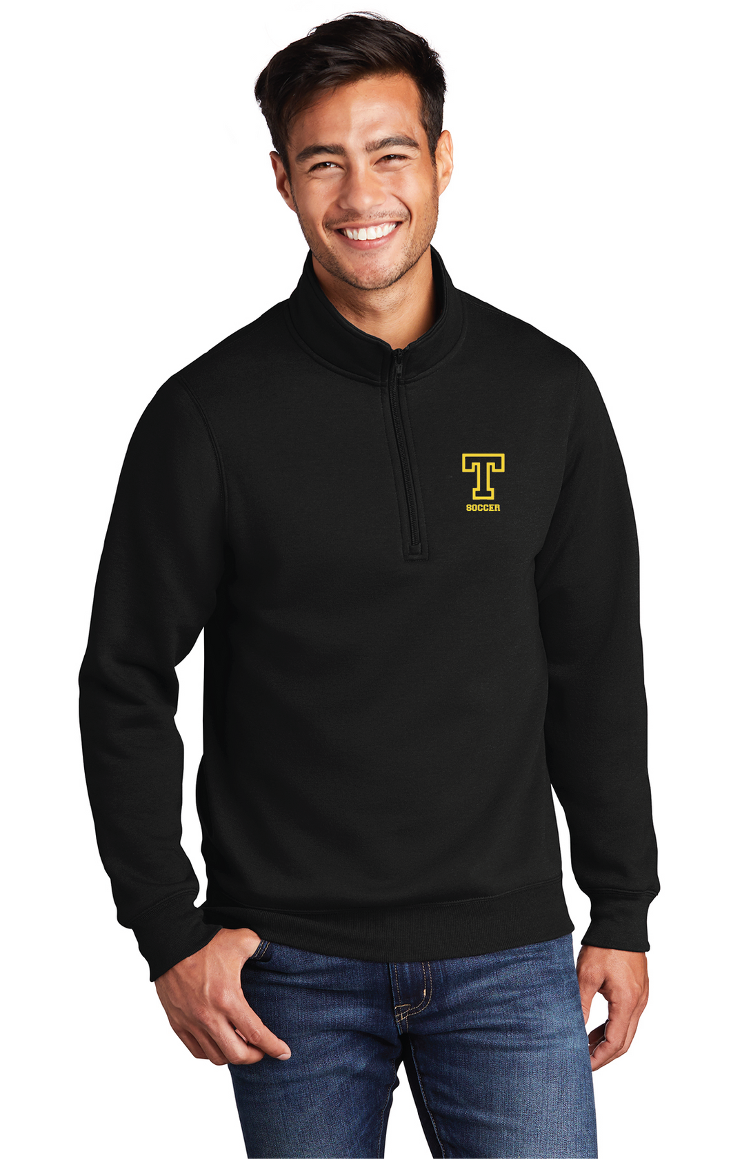 Core Fleece 1/4-Zip Pullover Sweatshirt / Black / Tallwood High School Boys Soccer