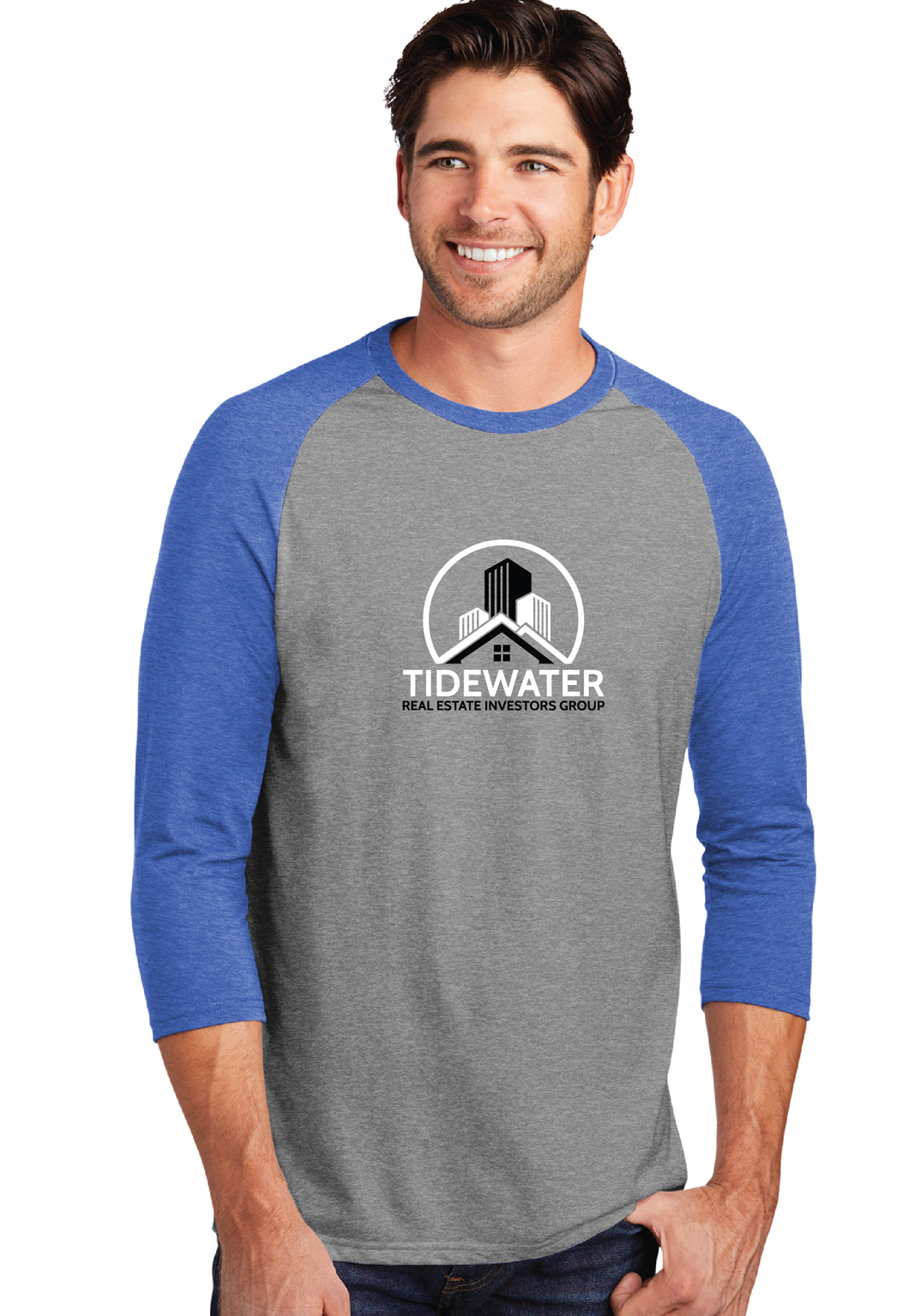 Perfect Tri 3/4-Sleeve Raglan / Royal Frost / Tidewater Real Estate Investment Group