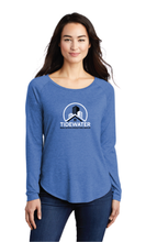 Ladies Long Sleeve Tri-Blend Wicking Scoop Neck Raglan Tee / Royal Heather / Tidewater Real Estate Investment Group