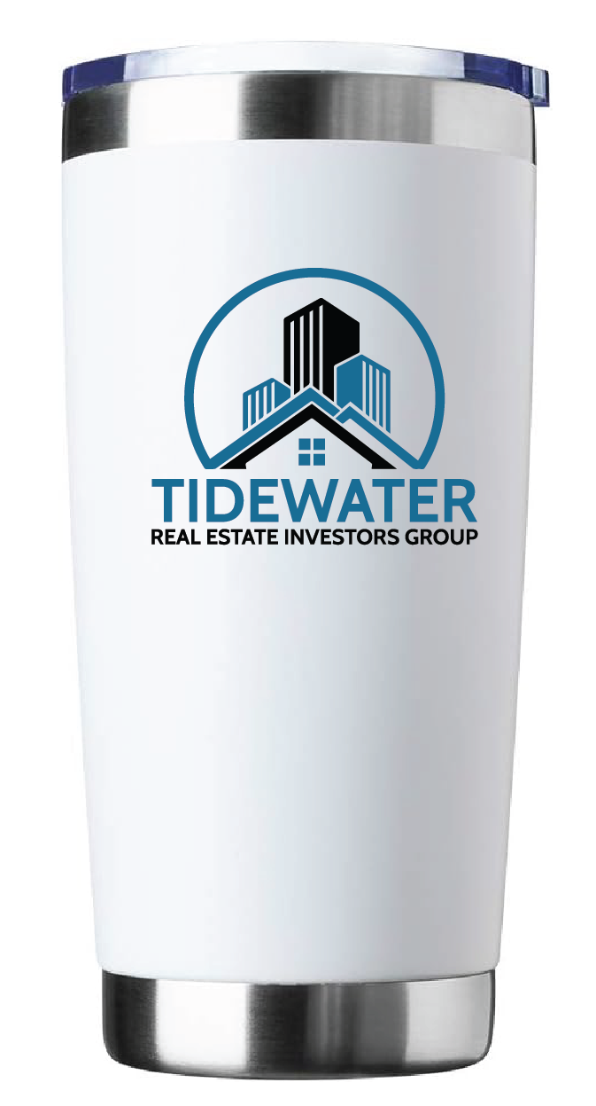 20oz Stainless Steel Tumbler / White / Tidewater Real Estate Investment Group