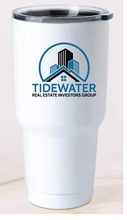 30oz Stainless Steel Tumbler / White / Tidewater Real Estate Investment Group