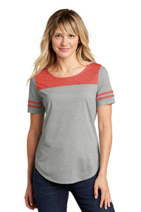 Ladies Tri-Blend Wicking Fan Tee / Red/Grey Heather  / Cape Henry Collegiate Basketball
