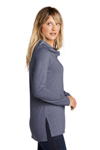 Ladies Tri-Blend Wicking Long Sleeve Hoodie / True Navy Heather / Fairfield Elementary Staff