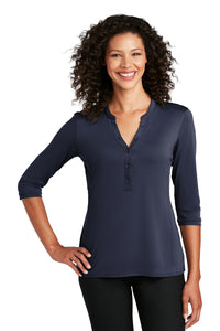 Ladies UV Choice Pique Henley / Navy / Virginia Association Of Governmental Procurement