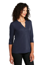 Ladies UV Choice Pique Henley / Navy / First Colonial High School Staff