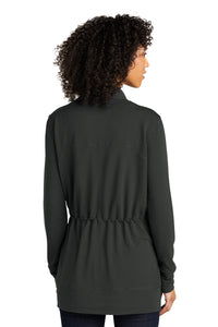 Ladies Microterry Cardigan / Charcoal / Trantwood Elementary Staff