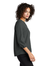 Women's Stretch Crepe 3/4-Sleeve Blouse / Dark Heather Grey / Virginia Association Of Governmental Procurement