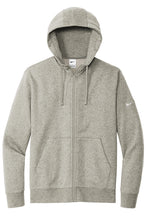 Nike Club Fleece Sleeve Swoosh Full-Zip Hoodie / Dark Heather Grey / Cape Henry Swimming