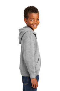 Fleece Full-Zip Hooded Sweatshirt (Youth & Adult) / Ash / Three Oaks Elementary