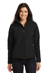 Ladies Textured Soft Shell Jacket / Black / Coastal Virginia Rowing