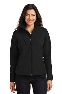 Ladies Textured Soft Shell Jacket / Black / Catholic High School Swimming Team