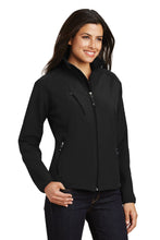 Ladies Textured Soft Shell Jacket / Black / Catholic High School Swimming Team