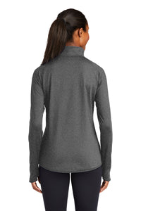 Ladies Stretch 1/2-Zip Pullover / Charcoal Grey Heather / Cox High School Track and Field