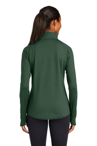 Ladies Stretch 1/2-Zip Pullover / Forest Green / Cox High School Track and Field