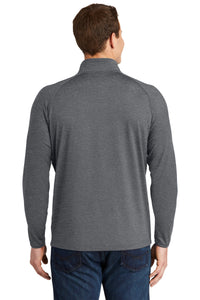 Stretch 1/2-Zip Pullover / Charcoal Grey Heather / Virginia Beach Stripers Baseball