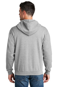 Fleece Full-Zip Hooded Sweatshirt (Youth & Adult) / Ash / Three Oaks Elementary